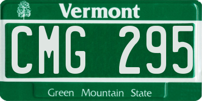 VT license plate CMG295