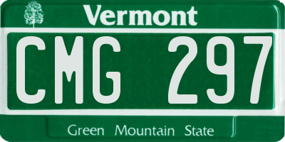 VT license plate CMG297