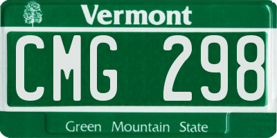 VT license plate CMG298