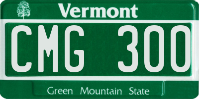 VT license plate CMG300