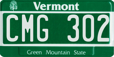 VT license plate CMG302