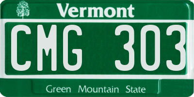 VT license plate CMG303