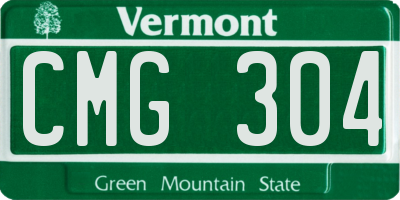 VT license plate CMG304