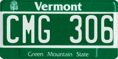 VT license plate CMG306