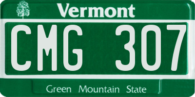 VT license plate CMG307