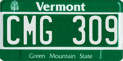 VT license plate CMG309