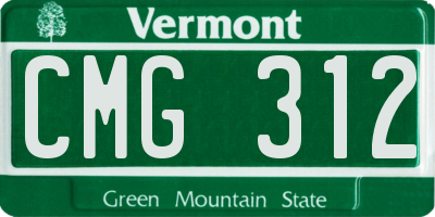 VT license plate CMG312