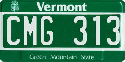 VT license plate CMG313