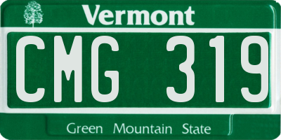 VT license plate CMG319