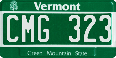 VT license plate CMG323