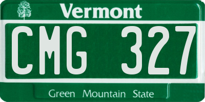 VT license plate CMG327