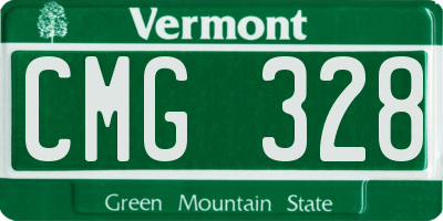 VT license plate CMG328