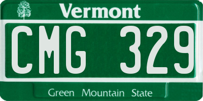 VT license plate CMG329