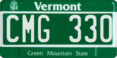 VT license plate CMG330