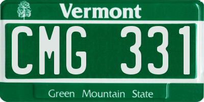VT license plate CMG331