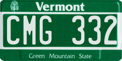 VT license plate CMG332