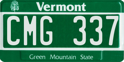 VT license plate CMG337