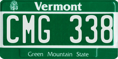 VT license plate CMG338