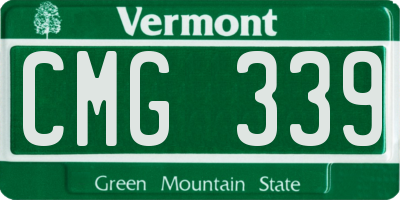 VT license plate CMG339