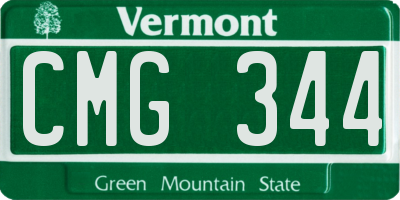 VT license plate CMG344