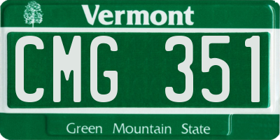 VT license plate CMG351