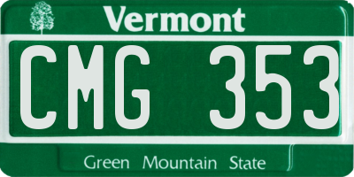 VT license plate CMG353