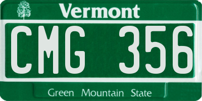 VT license plate CMG356
