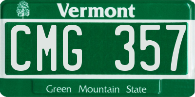 VT license plate CMG357