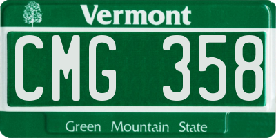 VT license plate CMG358