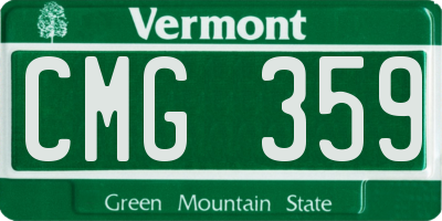 VT license plate CMG359