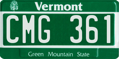 VT license plate CMG361