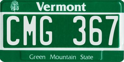 VT license plate CMG367