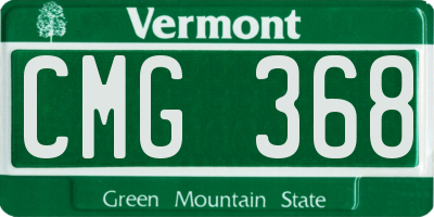 VT license plate CMG368