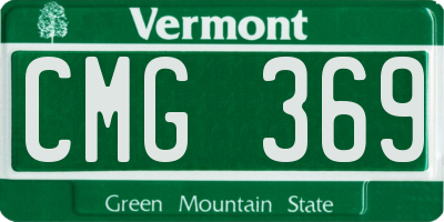 VT license plate CMG369