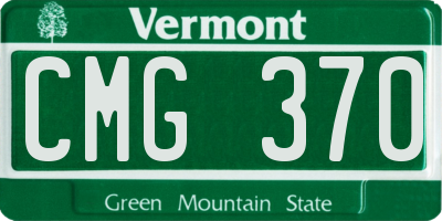 VT license plate CMG370
