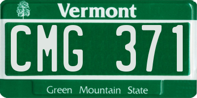 VT license plate CMG371