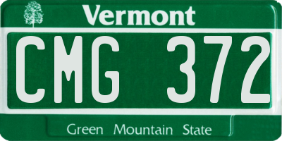 VT license plate CMG372