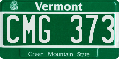 VT license plate CMG373