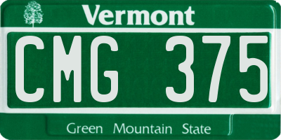 VT license plate CMG375