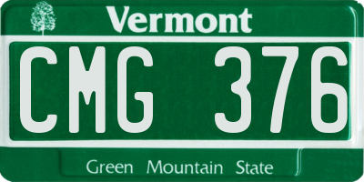 VT license plate CMG376