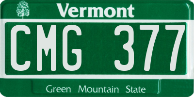 VT license plate CMG377