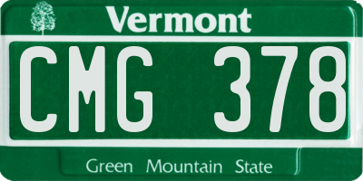 VT license plate CMG378