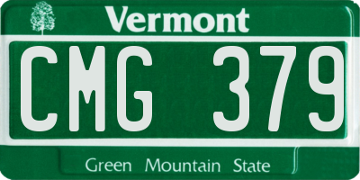 VT license plate CMG379