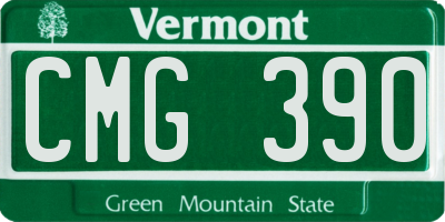 VT license plate CMG390