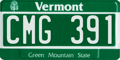 VT license plate CMG391