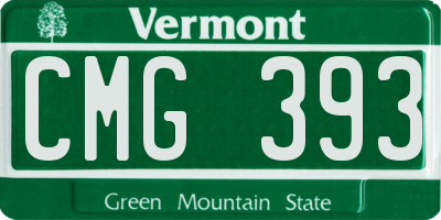 VT license plate CMG393