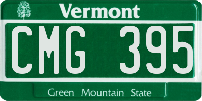 VT license plate CMG395