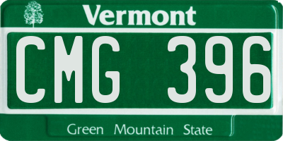 VT license plate CMG396