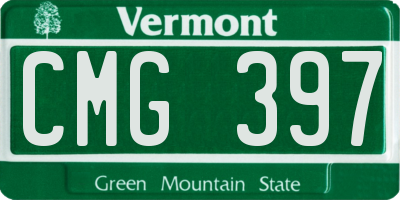 VT license plate CMG397