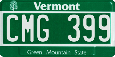 VT license plate CMG399